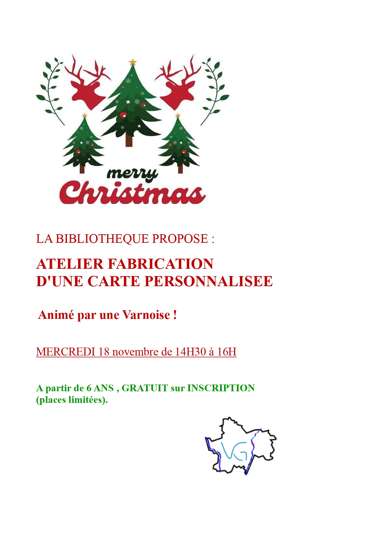 Atelier fabrication carte de Noël