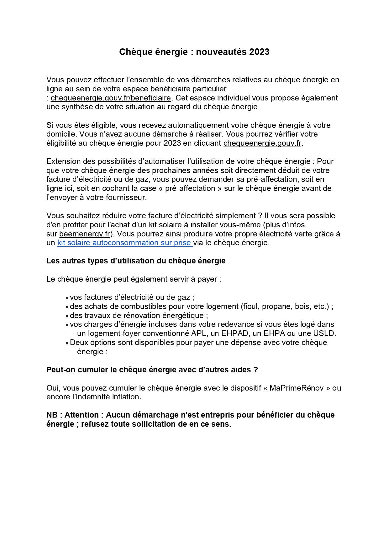 Chèque énergie 2023