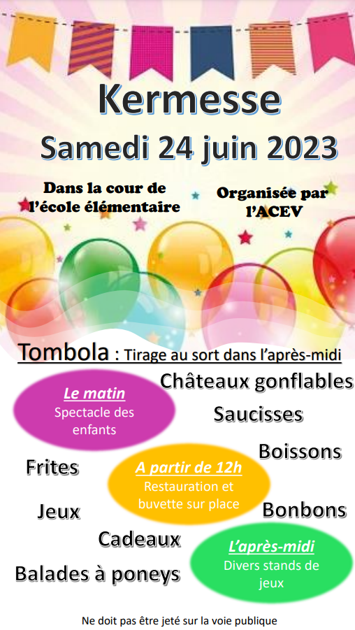 Kermesse de l'école - Le 24 juin