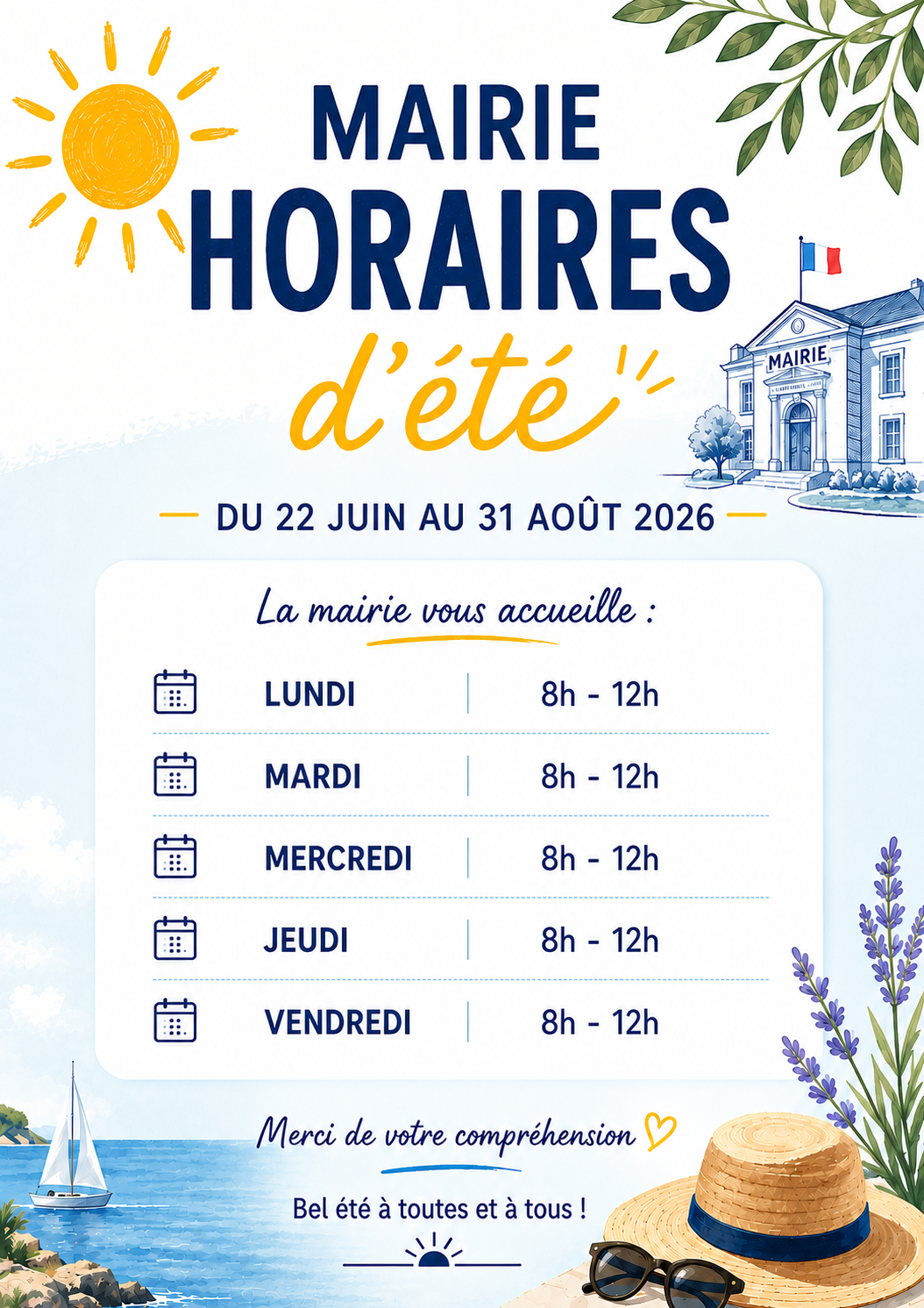 Horaires d'été - Mairie